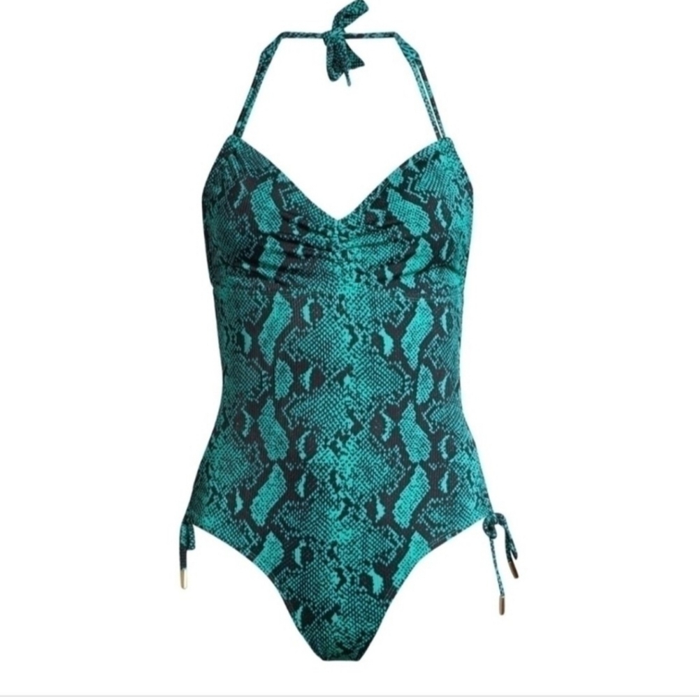 No Boundaries One Piece Swimsuit with Exotic Snakeskin Pattern
